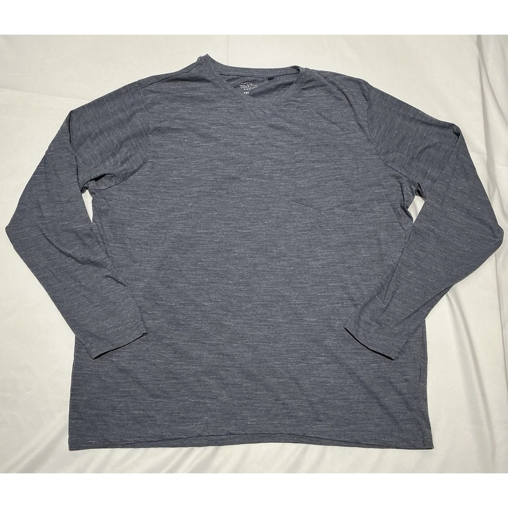Identic Shirt Mens XXL Gray Long Sleeve Cotton Blend